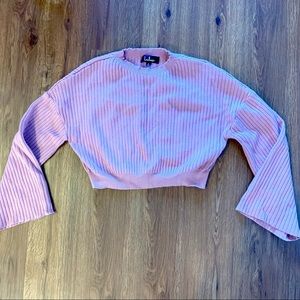 LULU’S MAUVE PINK RIBBED KNIT CROPPED SWEATER